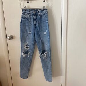H&M mom shorts ultra high waist denim jeans size 2